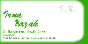 irma mazak business card